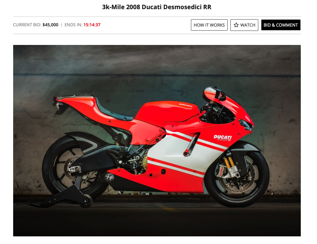 這台位於美國的低里程Ducati Desmosedici RR正在競標網站上拍賣中！